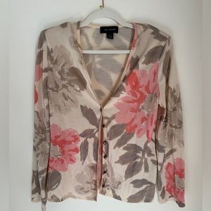 St John floral Cardigan with shoulder pads